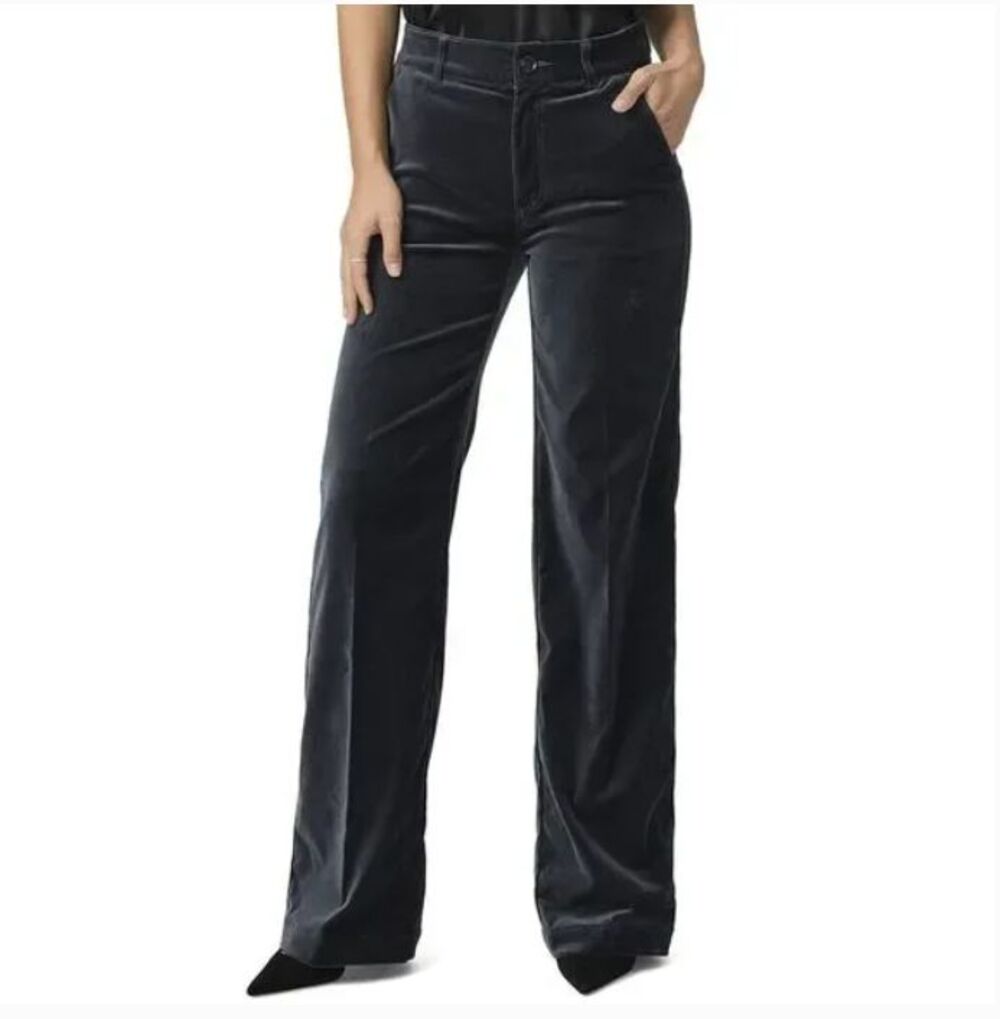 Paige Women's Pants Sasha with Trouser Pockets in Velvet Calico Blue size 33